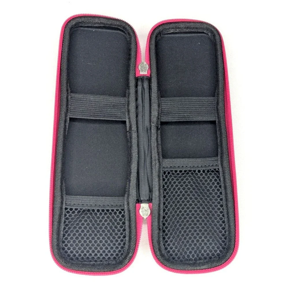 Idream365 Small Pencil Case Holder for Pencils,Hard Pen Case Black & Pink